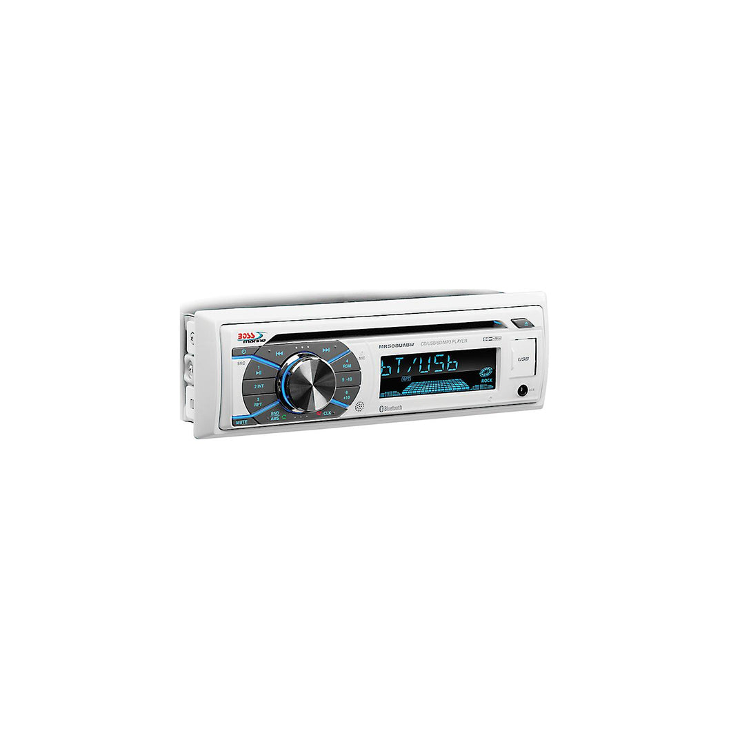 Boss Single-DIN CD/USB/SD, MP3, WMA, FM/AM Player/Bluetooth - White -Modern Boat Sales & Service