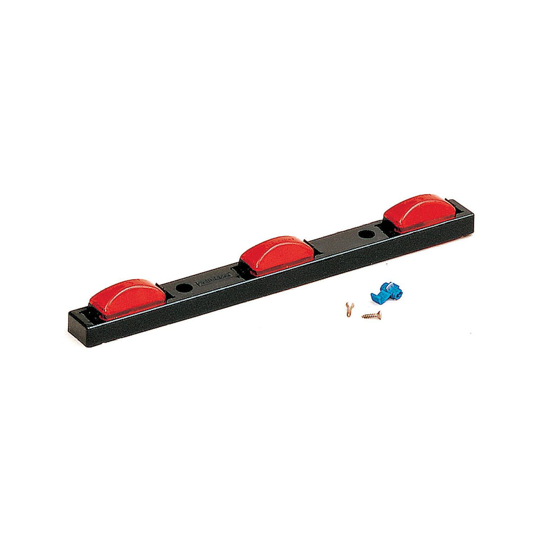 Optronics MC93RK Pre-Wired Identification Light Bar | Waterproof 3 Piece Red Marker Lights & Black ABS Base -Modern Boat Sales & Service