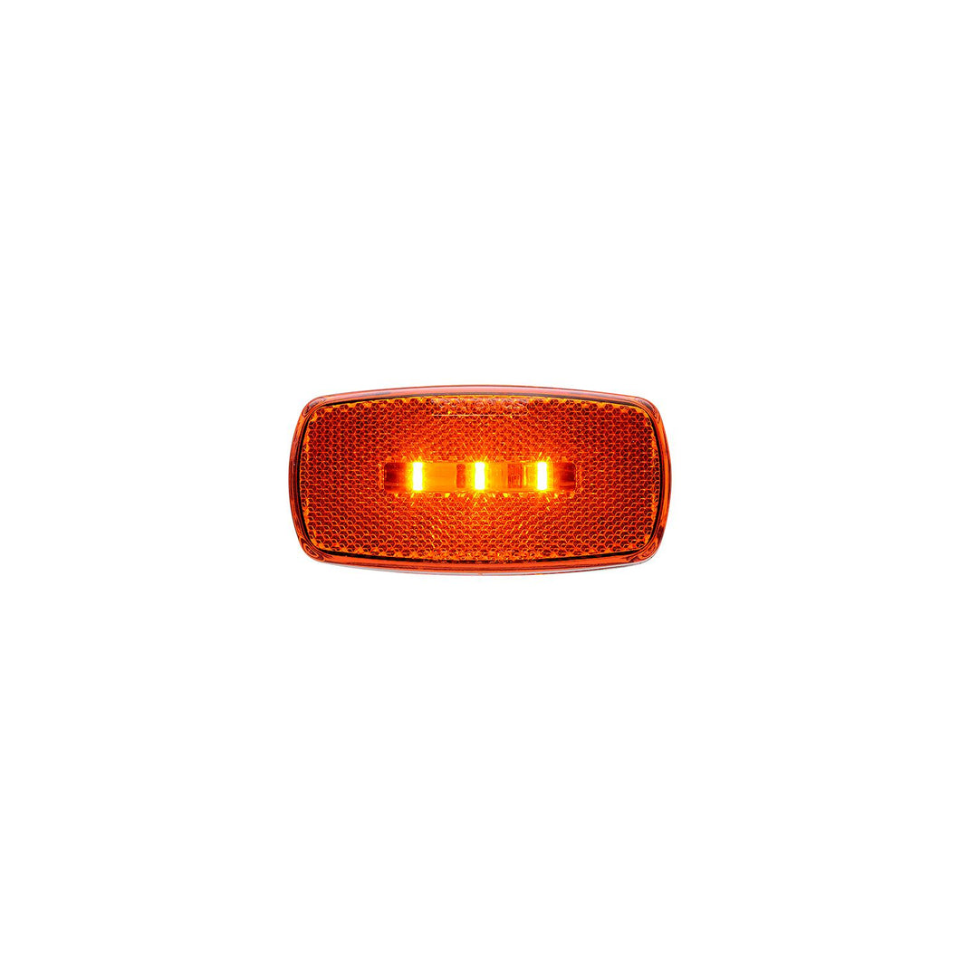 Optronics Surface Mount LED Marker/ Clearance Light w/Reflex, White Base, Amber Lens -Modern Boat Sales & Service
