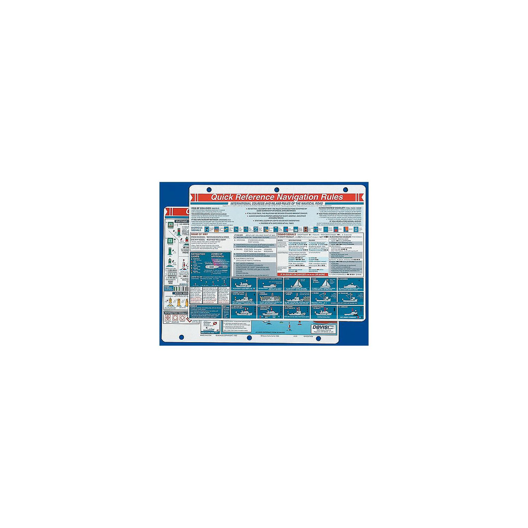 Davis 125 Navigation Rules Quick Reference Card -Modern Boat Sales & Service