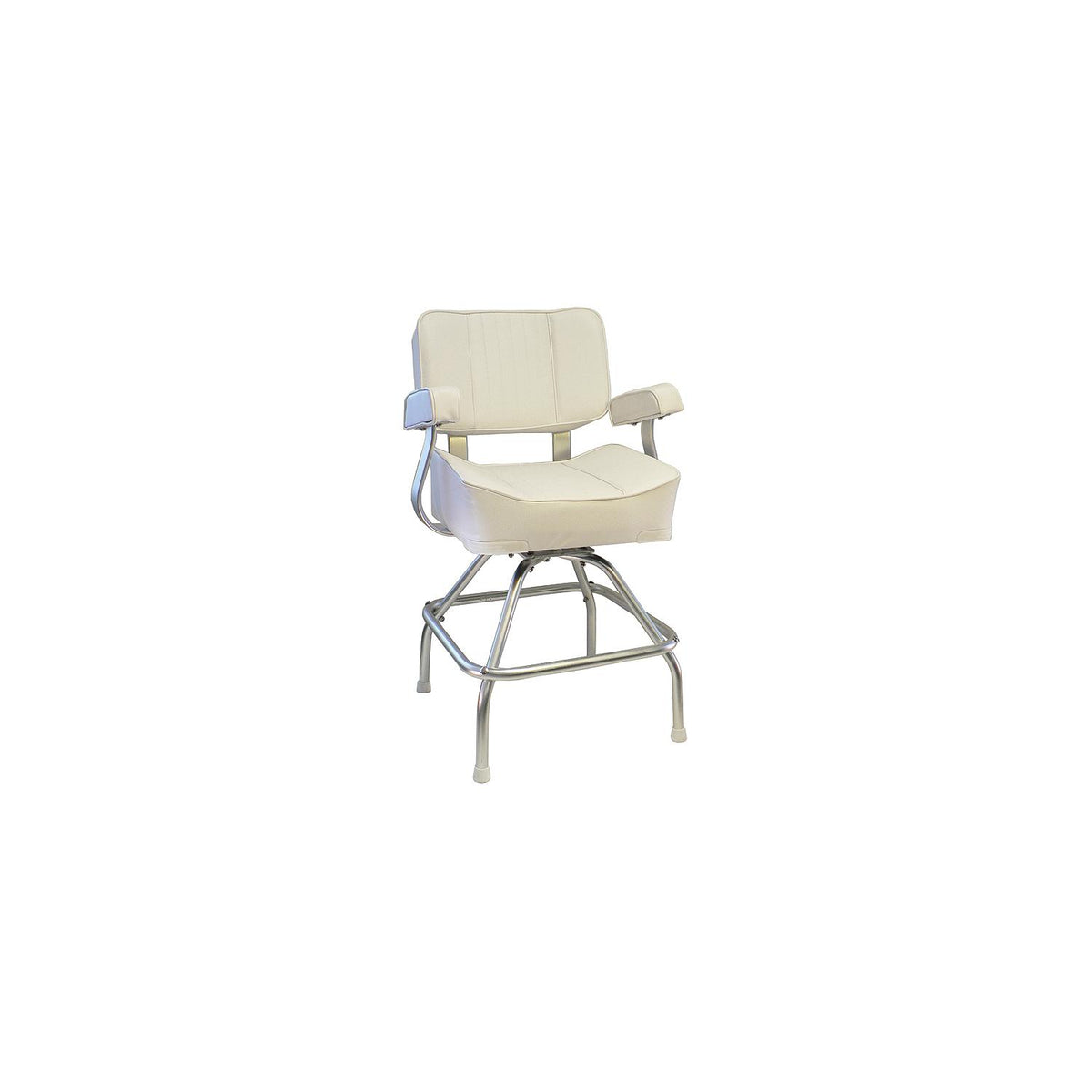 Springfield 1020003 Deluxe Captain's Seat With Stand, White -Modern Boat Sales & Service
