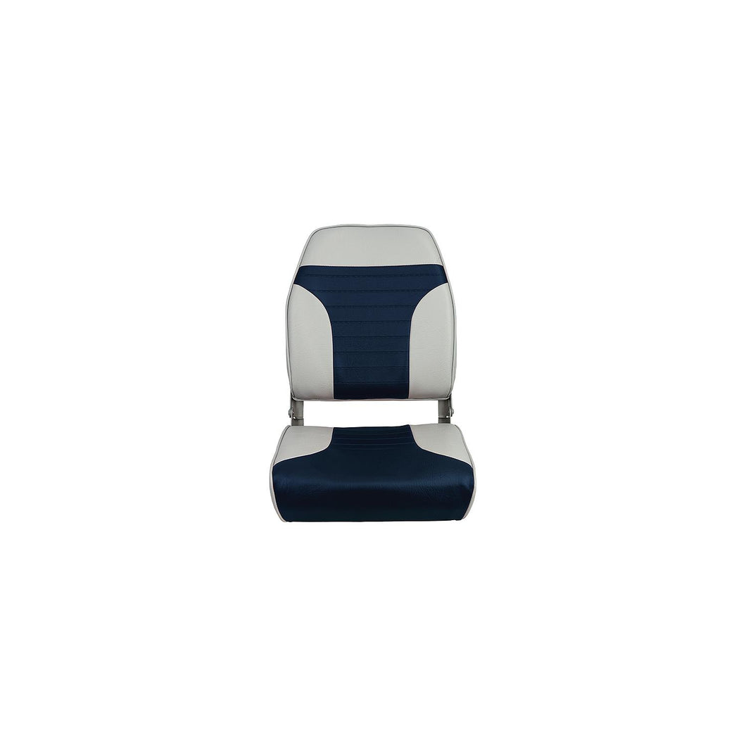 Springfield Economy Folding High Back Seat Gray & Blue Default Title -Modern Boat Sales & Service