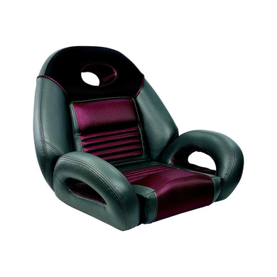 Springfield Marine 104094002 Pro Fishing Speed Seat Charcoal/Med. Gray/Burgundy -Modern Boat Sales & Service