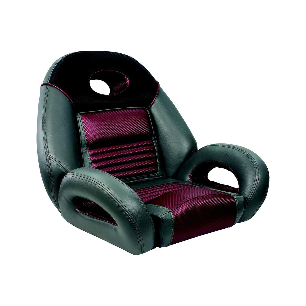 Springfield Marine 104094002 Pro Fishing Speed Seat Charcoal/Med. Gray/Burgundy -Modern Boat Sales & Service