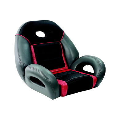 Springfield Marine 104094003 Pro Fishing Speed Seat, Charcoal/Med. Gray/Red -Modern Boat Sales & Service