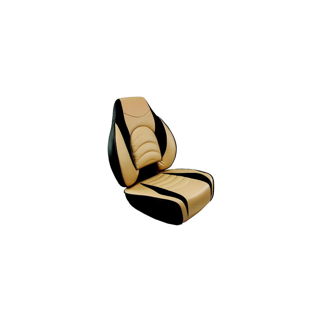 Springfield 10416841 Fish Pro High Back Seat, Charcoal/Tan -Modern Boat Sales & Service
