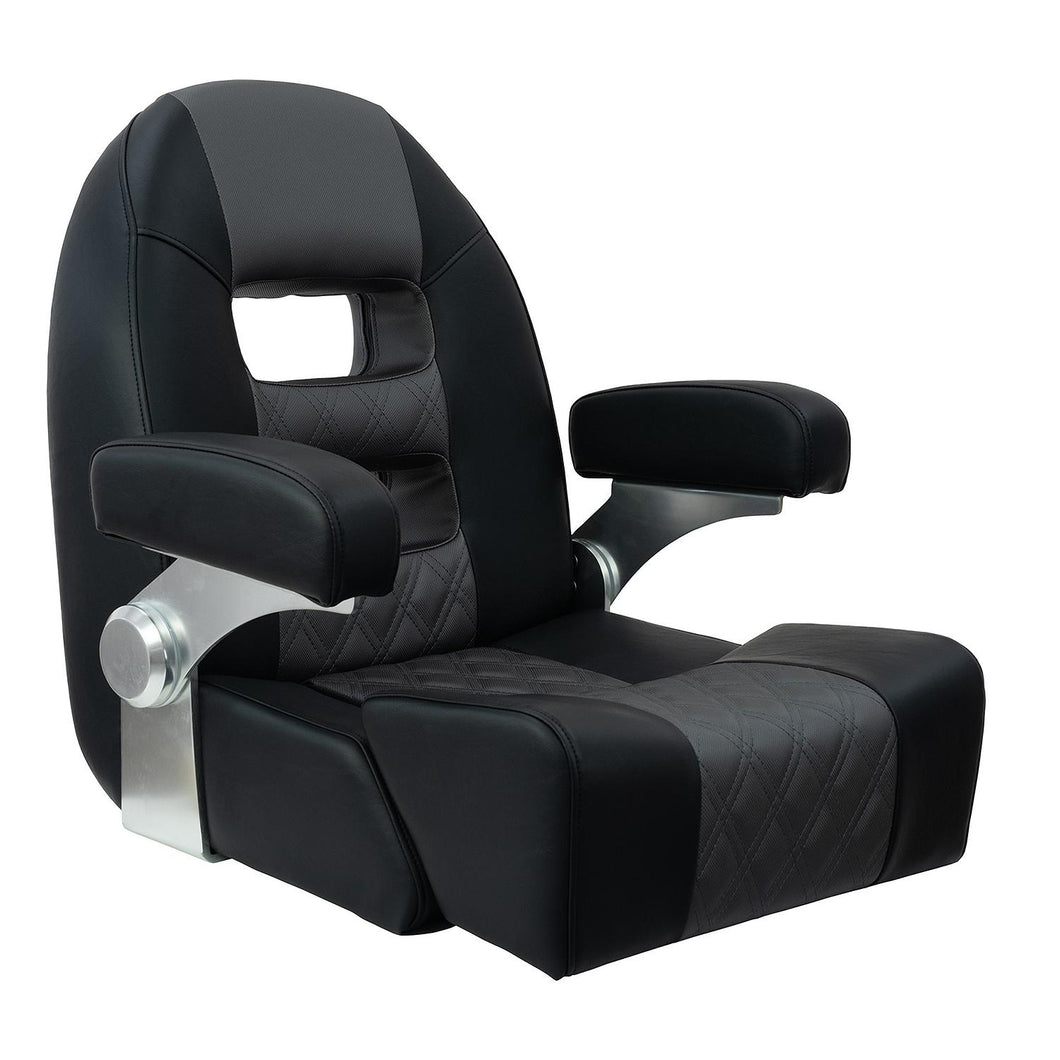 Springfield KingPinâ„¢ 1042035BLK Console Helm Seat with Flip-Up Bolster, Black Default Title -Modern Boat Sales & Service