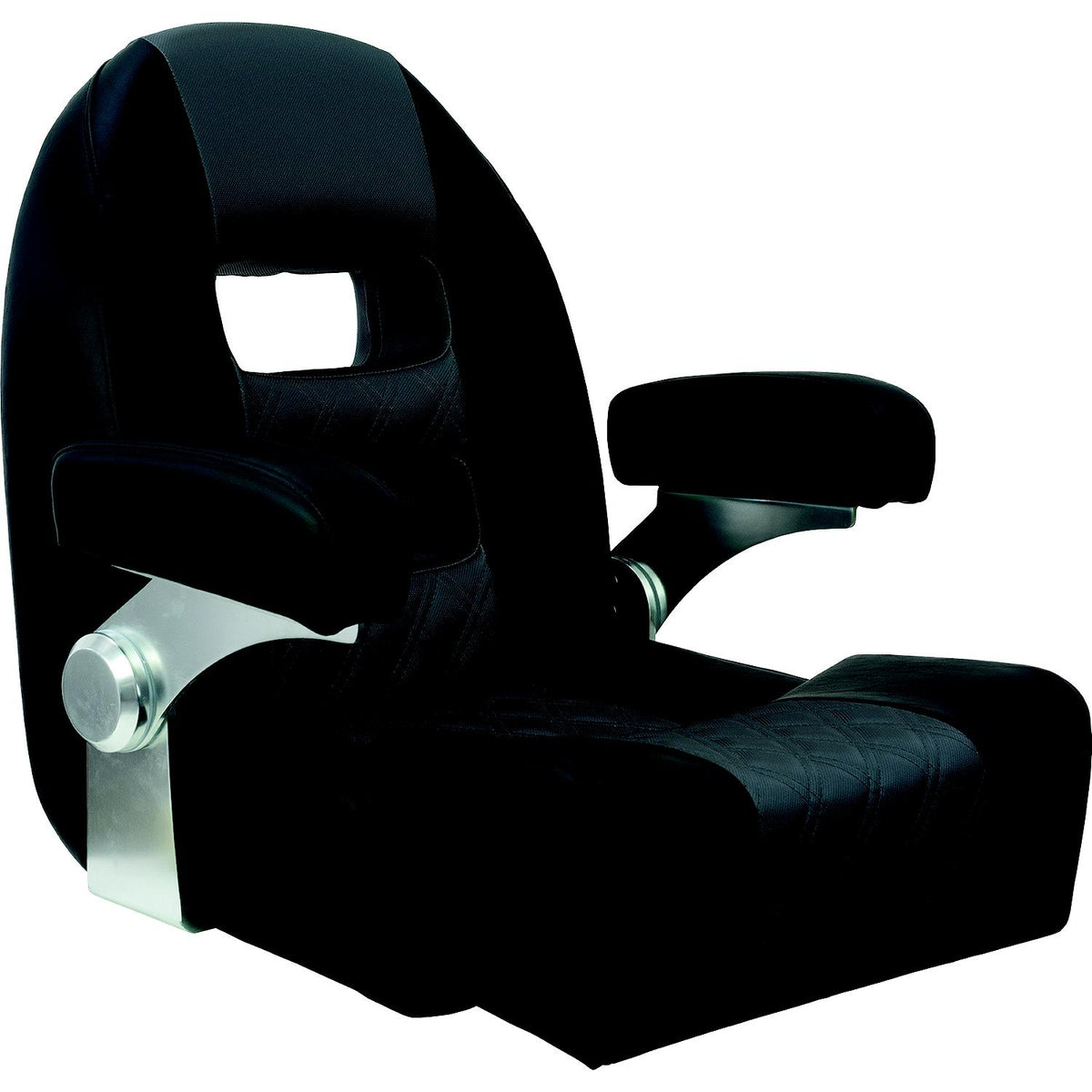 Springfield KingPinâ„¢ 1042035BLK Console Helm Seat with Flip-Up Bolster, Black -Modern Boat Sales & Service