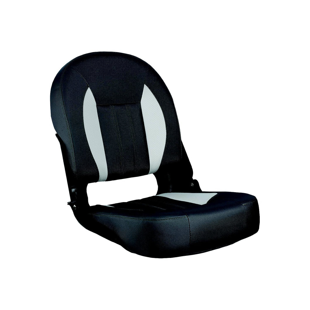Springfield Marine 106106001 Skipper Premium Low Back Folding Seat, Charcoal and Gray White -Modern Boat Sales & Service