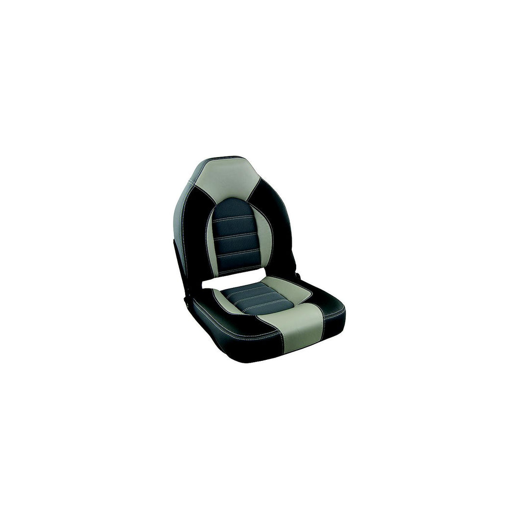 Springfield 1061063B Skipper Premium High Back Fold Down Seat, Charcoal/Gray -Modern Boat Sales & Service