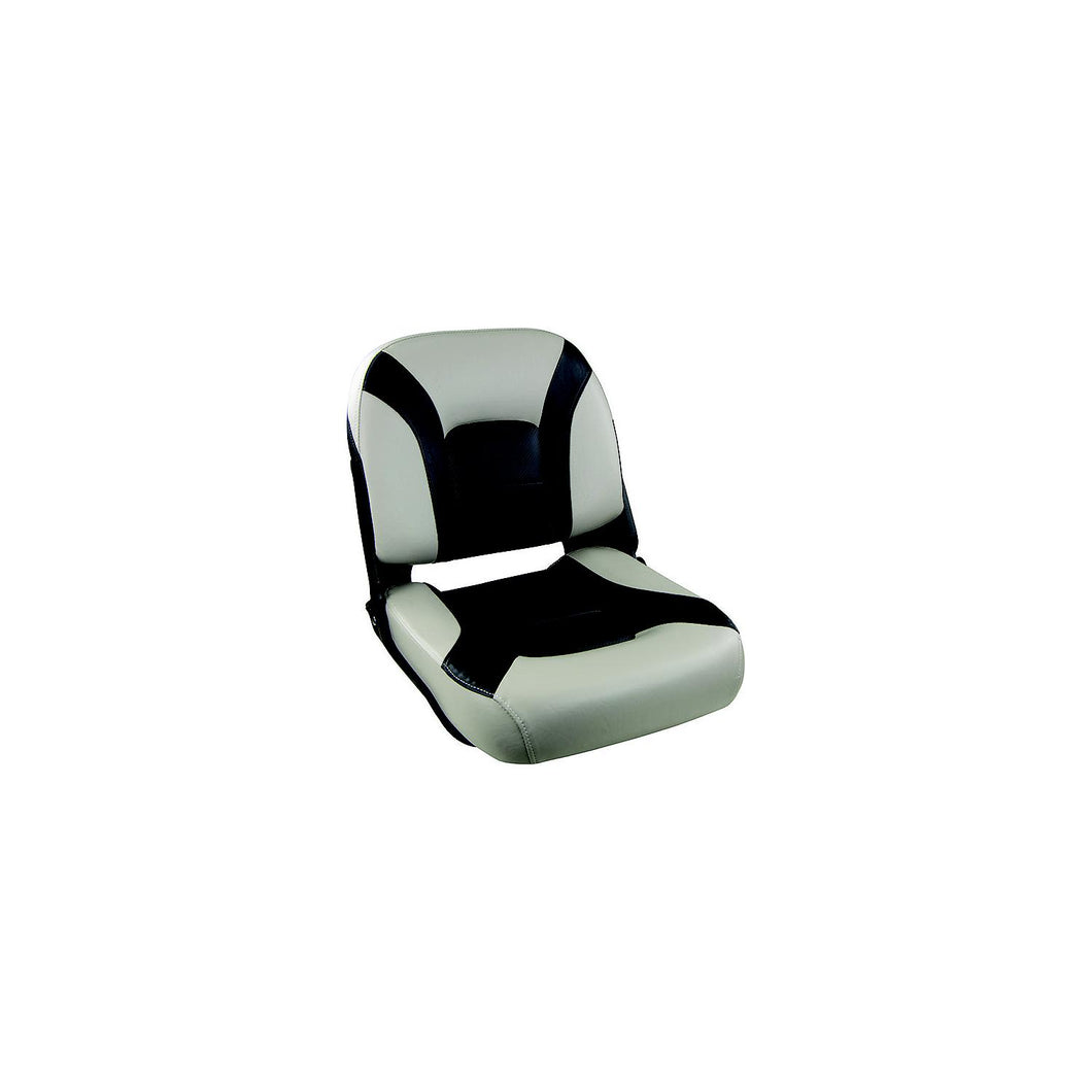 Springfield 10610771 Skipper Low Back Fold Down Seat, Charcoal & Gray -Modern Boat Sales & Service