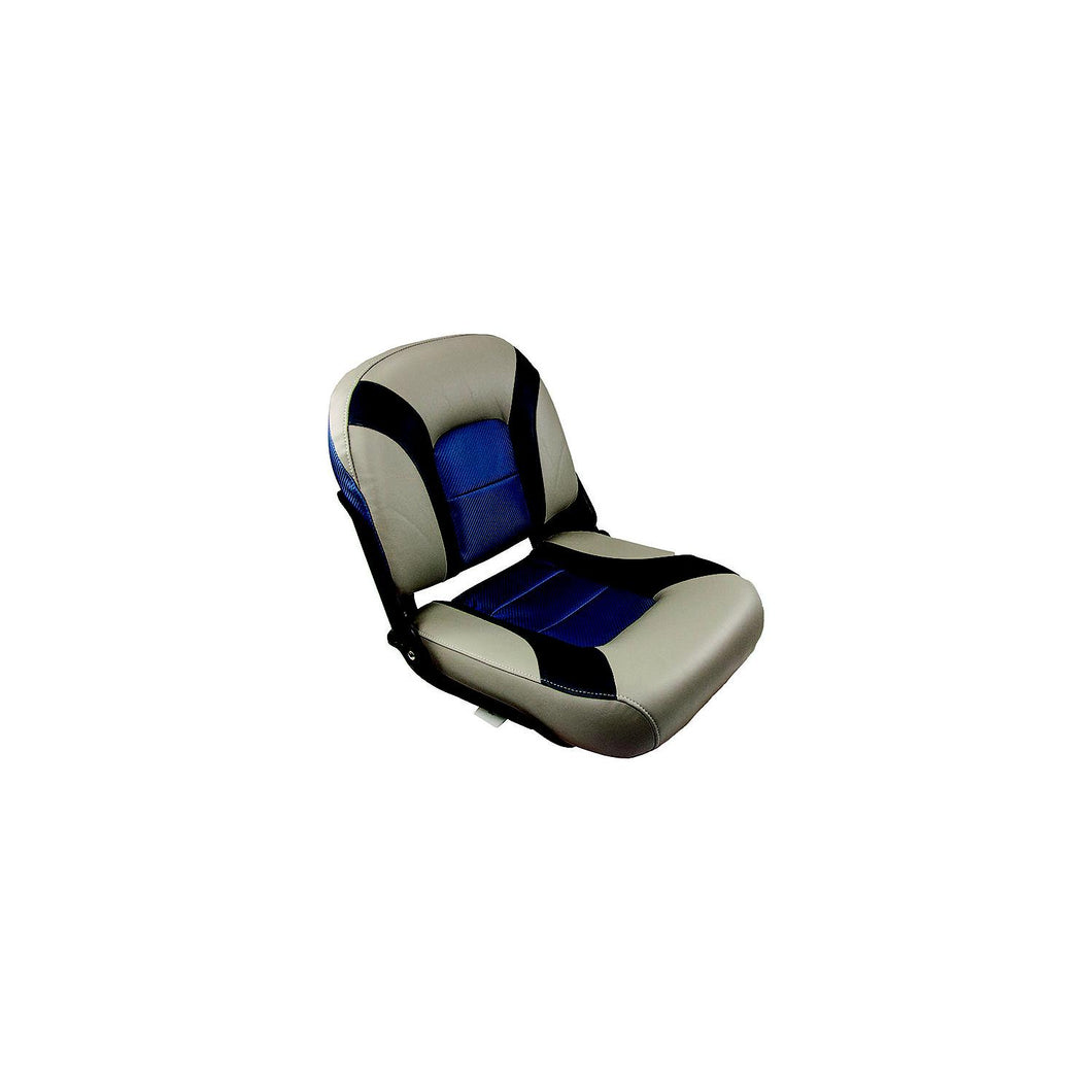 Springfield 10610791 Skipper Low Back Fold Down Seat, Blue & Gray -Modern Boat Sales & Service