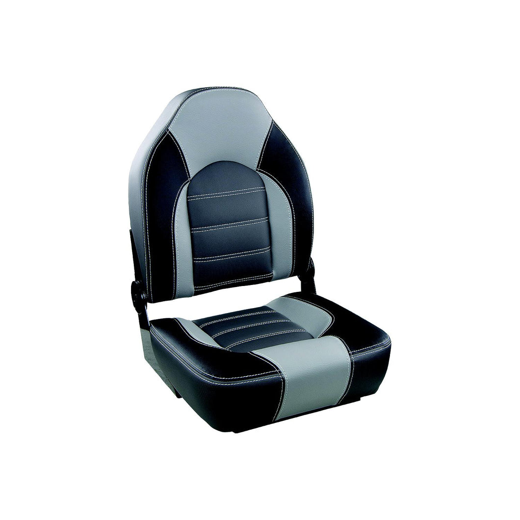 Springfield Marine 106202501 Premium Folding High-Back Seat, Gray/Charcoal -Modern Boat Sales & Service