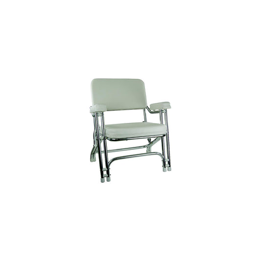 Springfield 1080021 Deck Folding Chair, White -Modern Boat Sales & Service