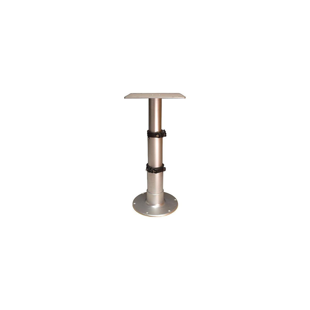 Springfield 1660230 3-Stage Clear Anodized Pedestal Set (Includes Square Table Mount and Base), 12-3/4", 20", 28" -Modern Boat Sales & Service
