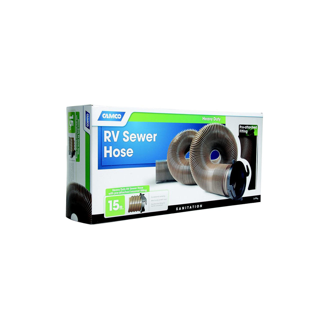 Camco 39691 Heavy Duty RV Sewer Hose With Pre-Attached Fitting 15' -Modern Boat Sales & Service
