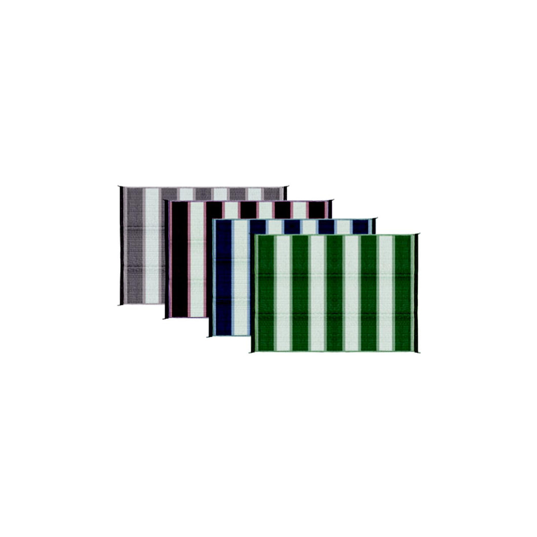 Open Air Stripe Awning Leisure Mat, 6' x 9' Charcoal Default Title -Modern Boat Sales & Service