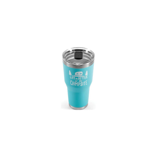 Camco 53058 Life Is Better At The Campsite Tumbler, 30 oz., Cool Blue -Modern Boat Sales & Service