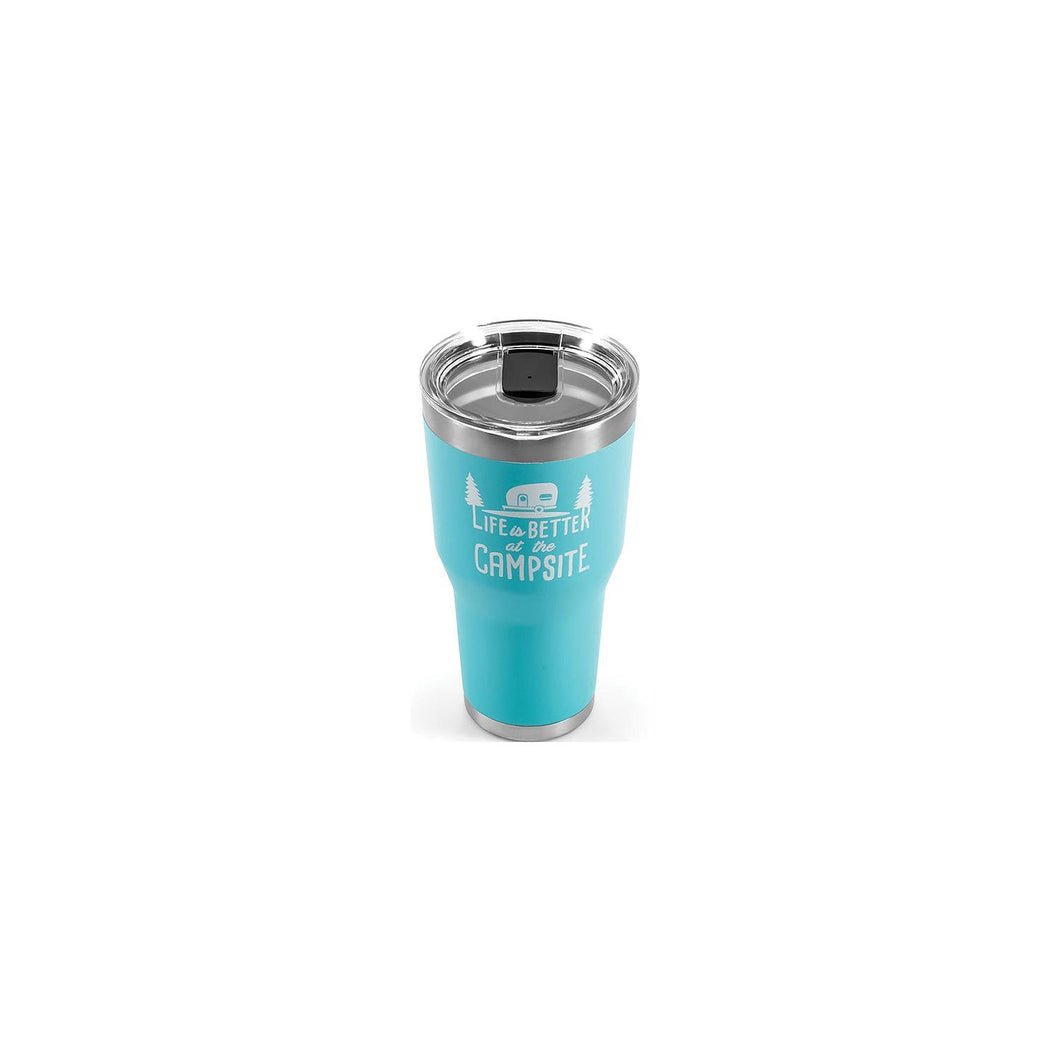 Camco 53058 Life Is Better At The Campsite Tumbler, 30 oz., Cool Blue -Modern Boat Sales & Service