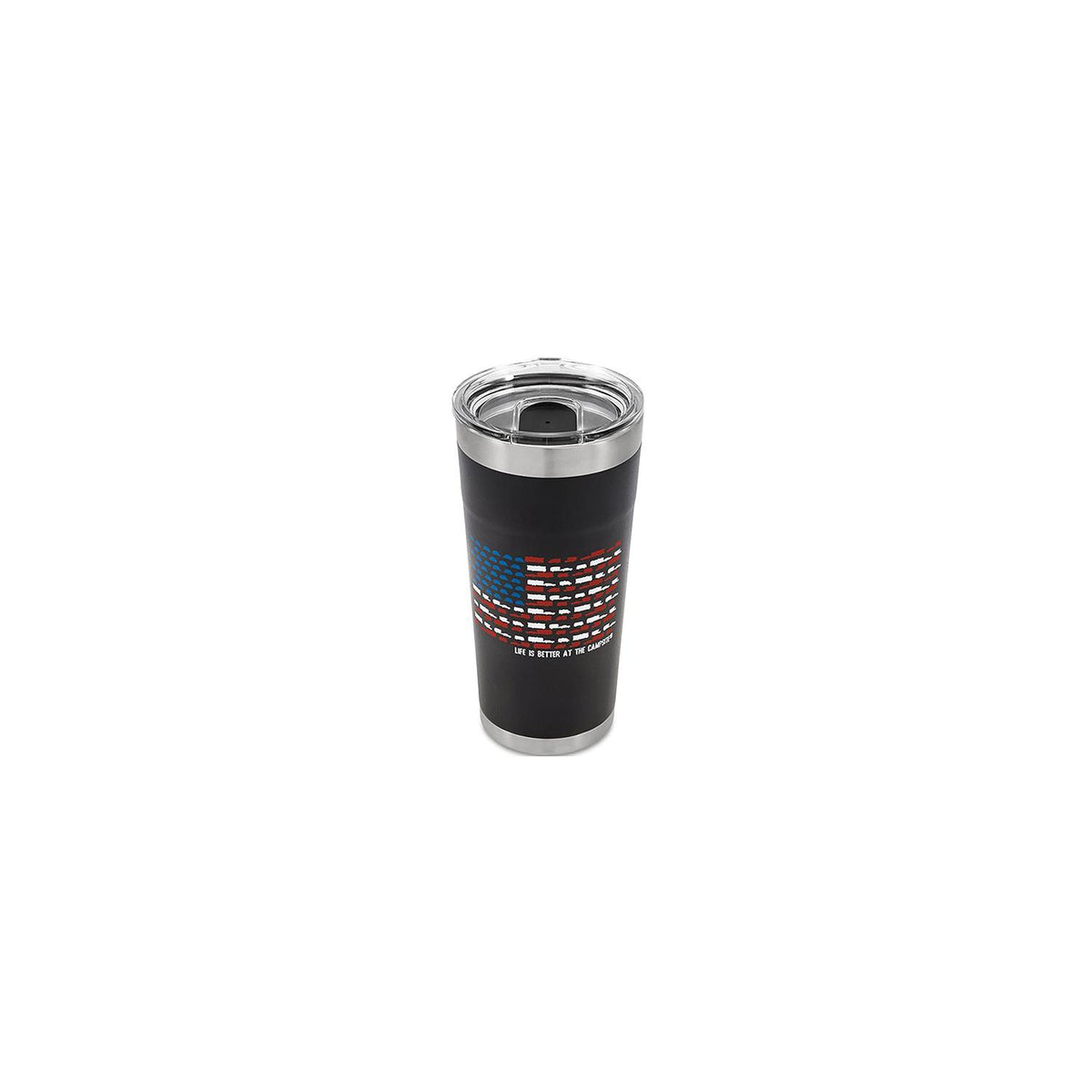 Camco 53065 US Flag Tumbler, 20 oz., Charcoal -Modern Boat Sales & Service