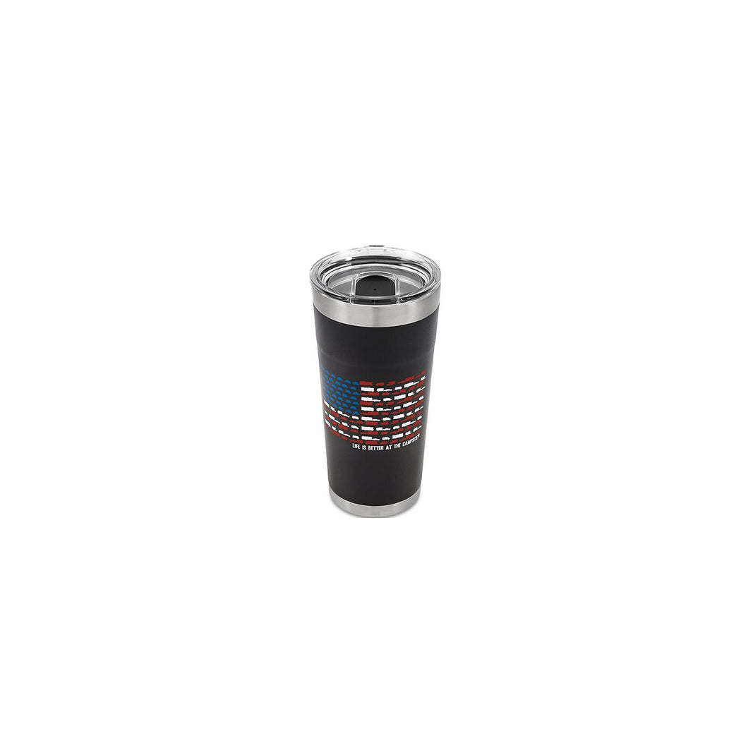 Camco 53065 US Flag Tumbler, 20 oz., Charcoal -Modern Boat Sales & Service