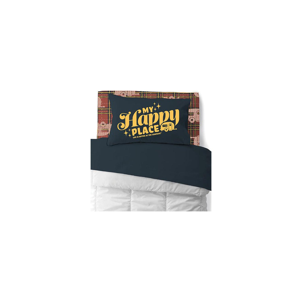 Camco 53120 Bed Sheets, Bunk, Camco XXX Bed Sheets, King, Red Plaid/Navy -Modern Boat Sales & Service