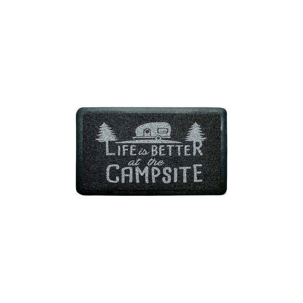 Camco 53200 Life Is Better At The Campsite Scrub Mat, Gray -Modern Boat Sales & Service