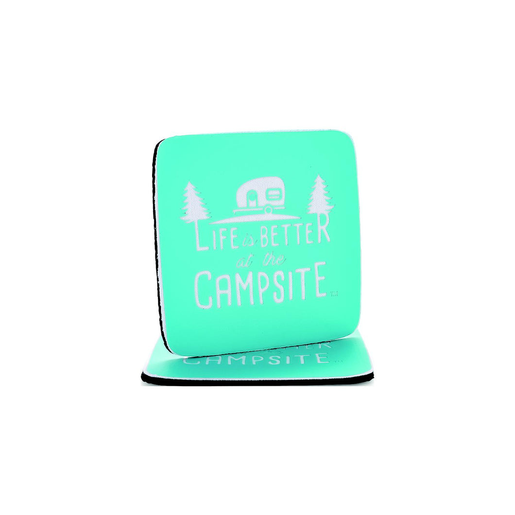 Camco 53230 Neoprene Coaster Life is Better 2 Pack -Modern Boat Sales & Service