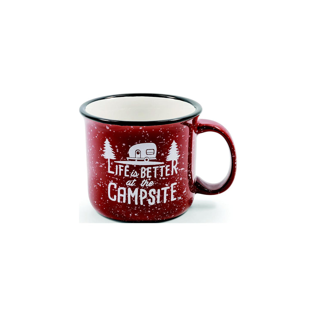 Camco 53235 Ceramic Mug, 14 oz., Red Campsite -Modern Boat Sales & Service