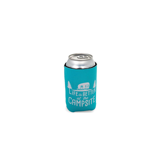 Camco 53249 Life Is Better At The Campsite Can Holder, Teal, Better At Campsite -Modern Boat Sales & Service