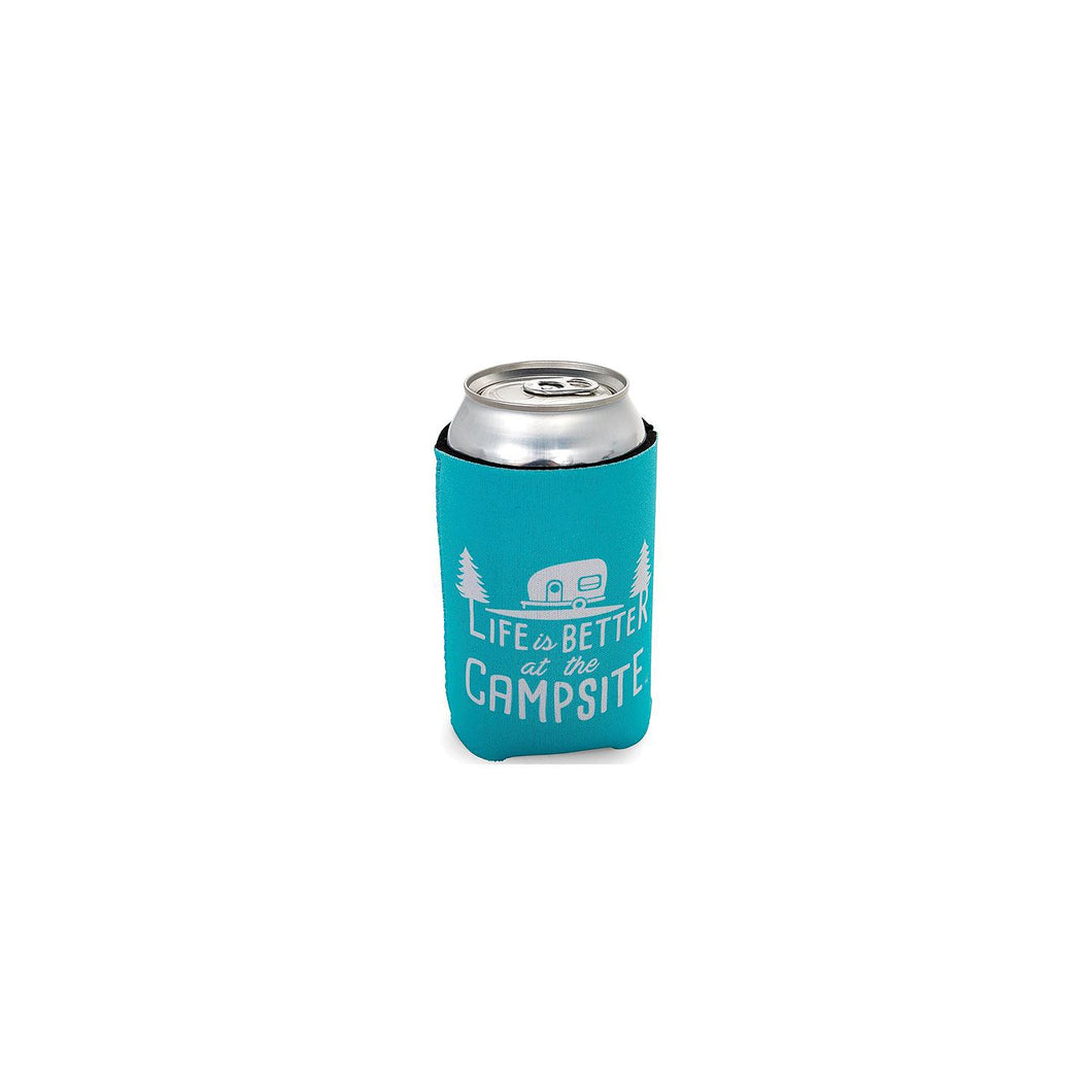Camco 53249 Life Is Better At The Campsite Can Holder, Teal, Better At Campsite -Modern Boat Sales & Service