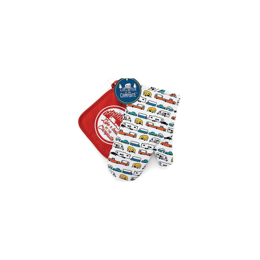 Camco 53259 Multi-Color Oven Mitt/Red Pot Holder Set -Modern Boat Sales & Service