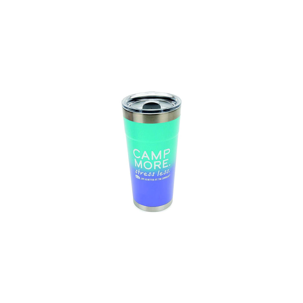Camco 53317 Camp More / Stress Less Tumbler, 20 oz., Blue/Purple -Modern Boat Sales & Service