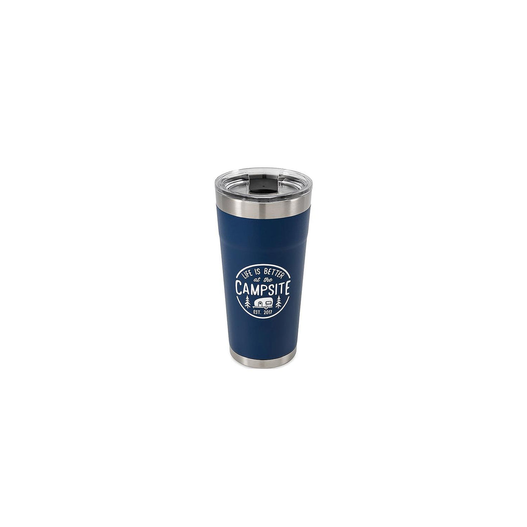 Camco 53323 Life Is Better At The Campsite Tumbler, 20 oz., Navy -Modern Boat Sales & Service
