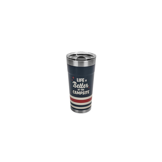 Camco 53326 Life Is Better At The Campsite Tumbler, 20 oz., Dark Blue -Modern Boat Sales & Service