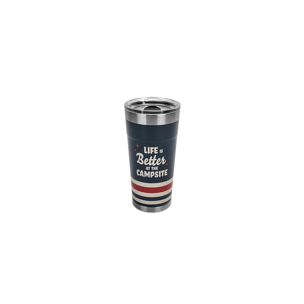 Camco 53326 Life Is Better At The Campsite Tumbler, 20 oz., Dark Blue -Modern Boat Sales & Service