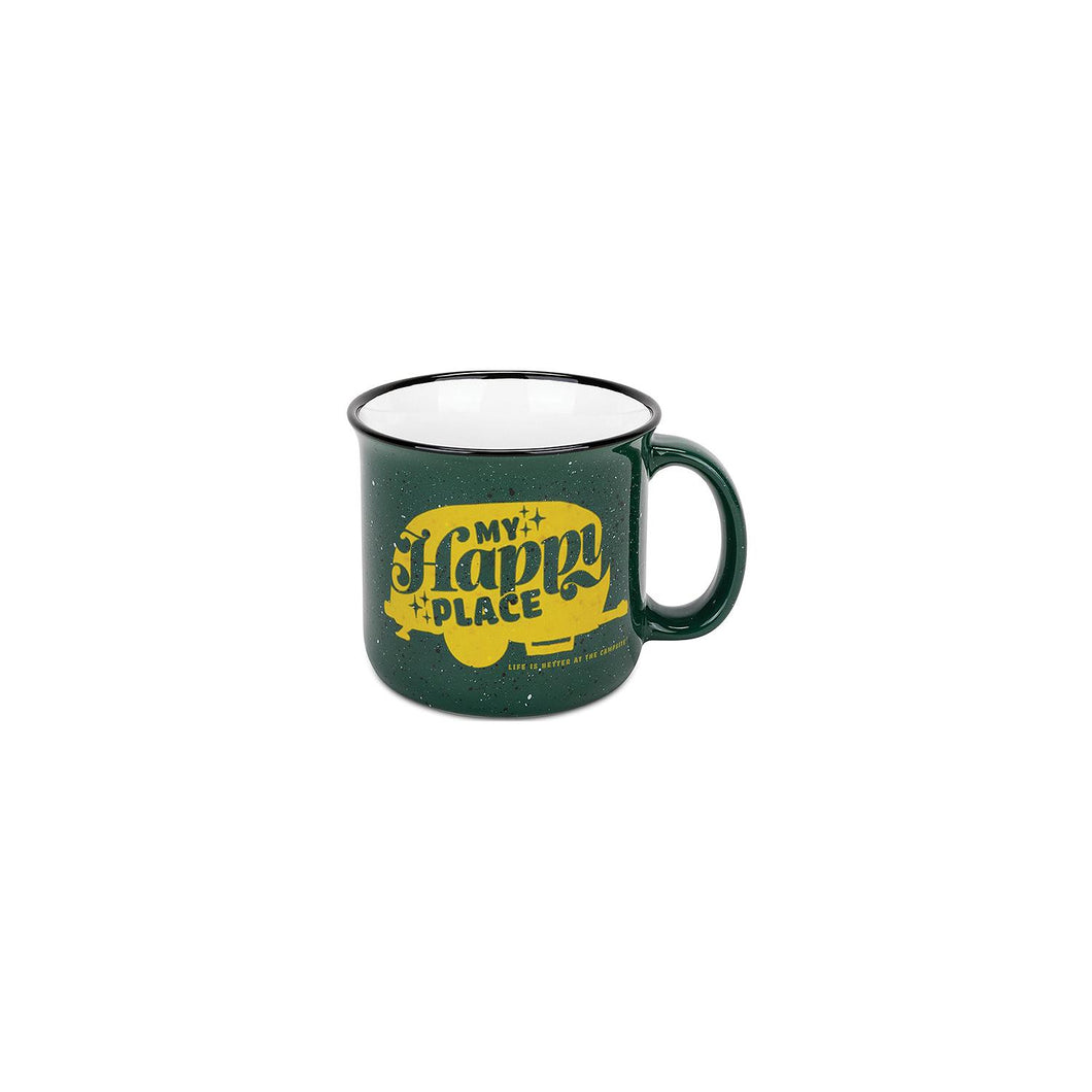 Camco 53471 Ceramic Mug, 14 oz., Green My Happy Place -Modern Boat Sales & Service