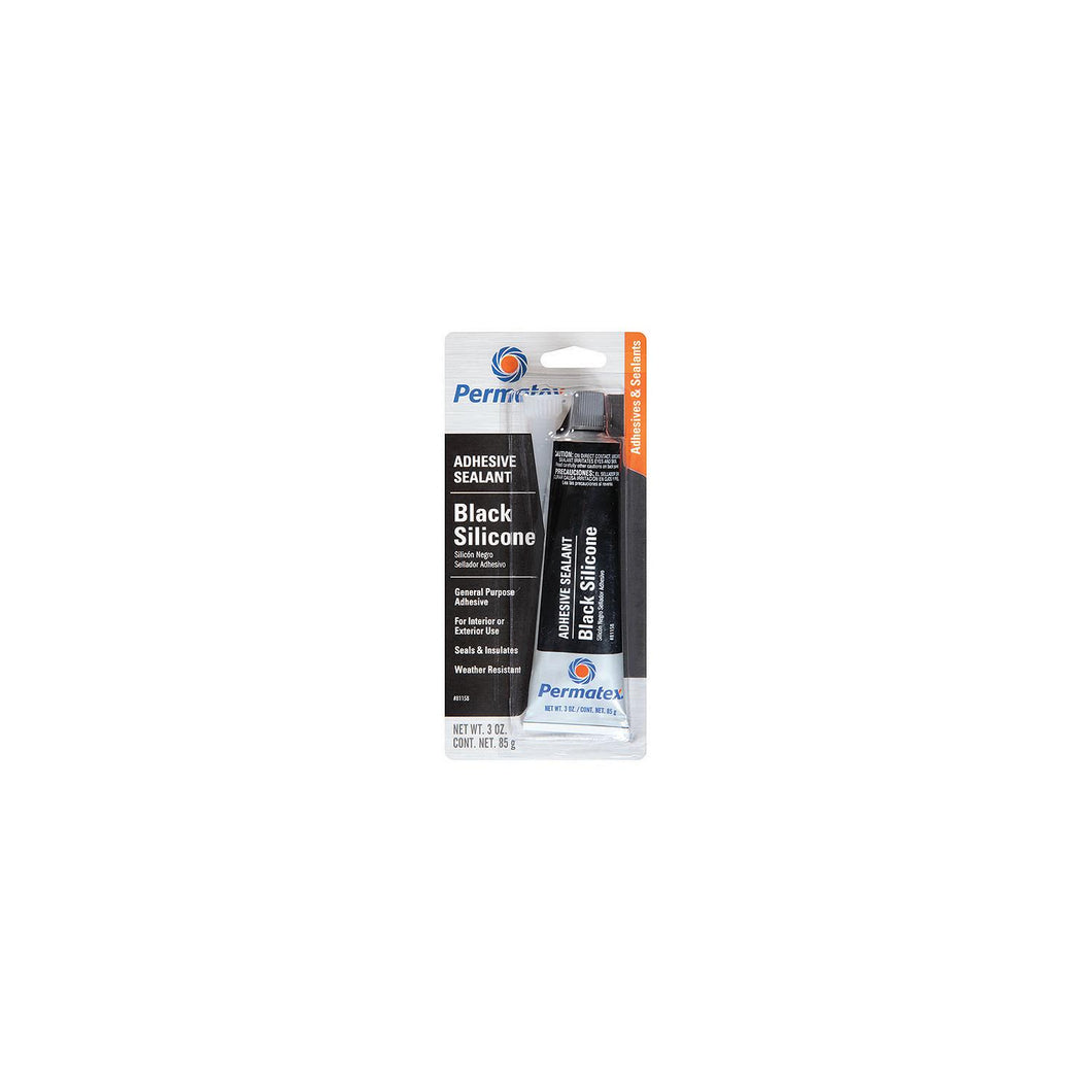 Permatex 81158 Black Silicone Adhesive Sealant, 3 oz. -Modern Boat Sales & Service