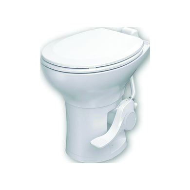 Voyager Plus Rv Toilet With Porcelain Bowl, White, Full Set Height, 17.6