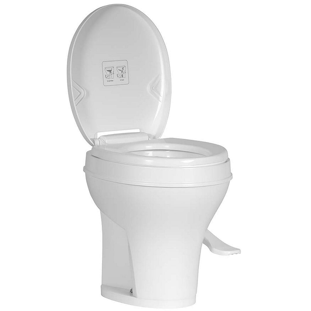 Voyager Plus Rv Toilet With Porcelain Bowl, White, Full Set Height, 17.6