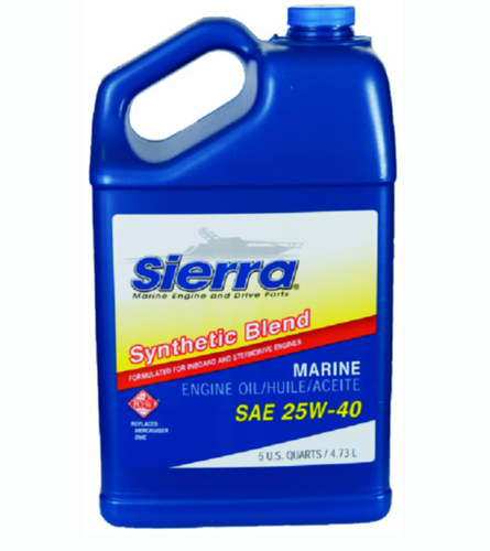1894404 Sierra 25W40 FCW Synthetic Blend I/O Oil, 5 Qt. / 440B