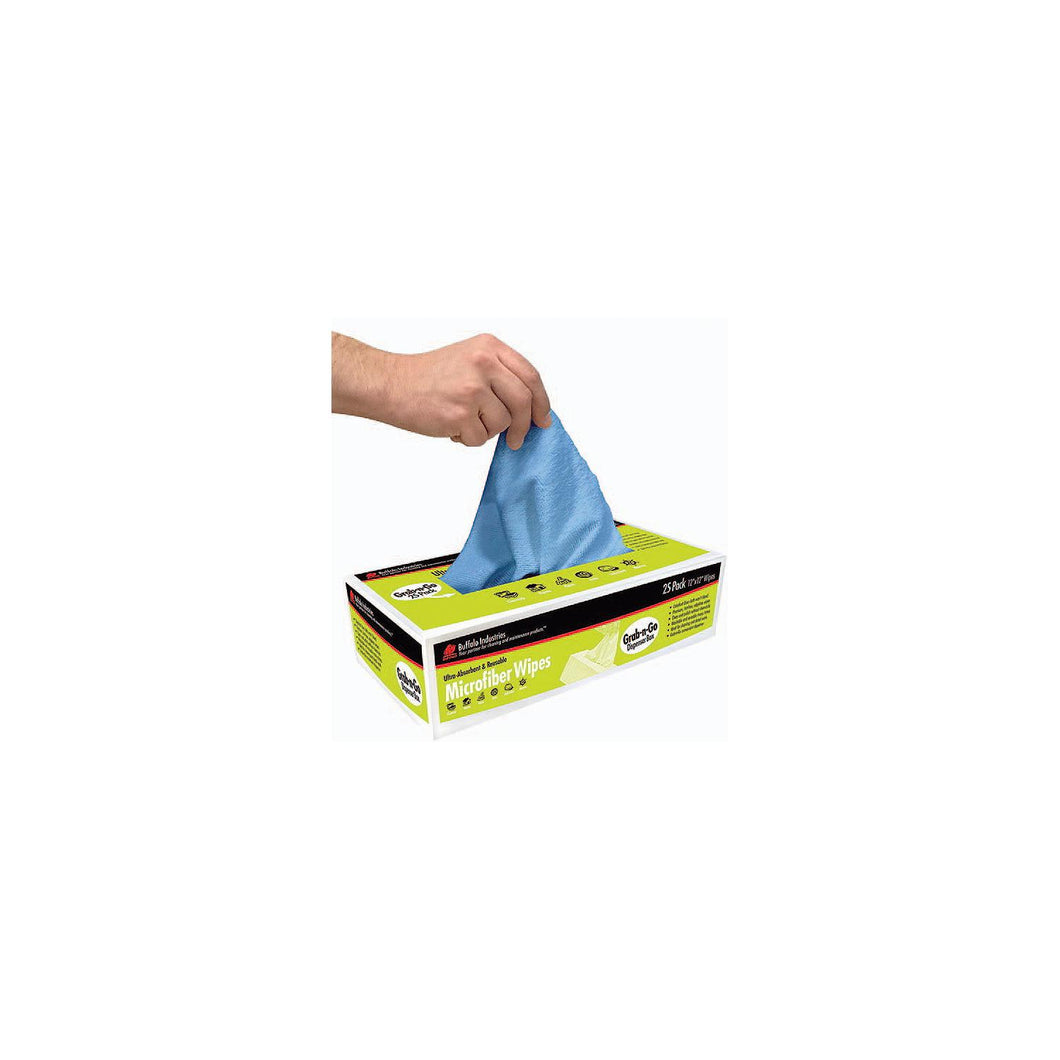 Buffalo 65102 Grab-N-Go Microfiber Wipes, Blue, 25/pk -Modern Boat Sales & Service