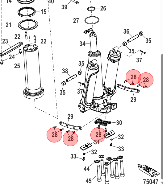 8M0199587 Mercury-Mercruiser 8M0199587 SCREW/285E BIN 1