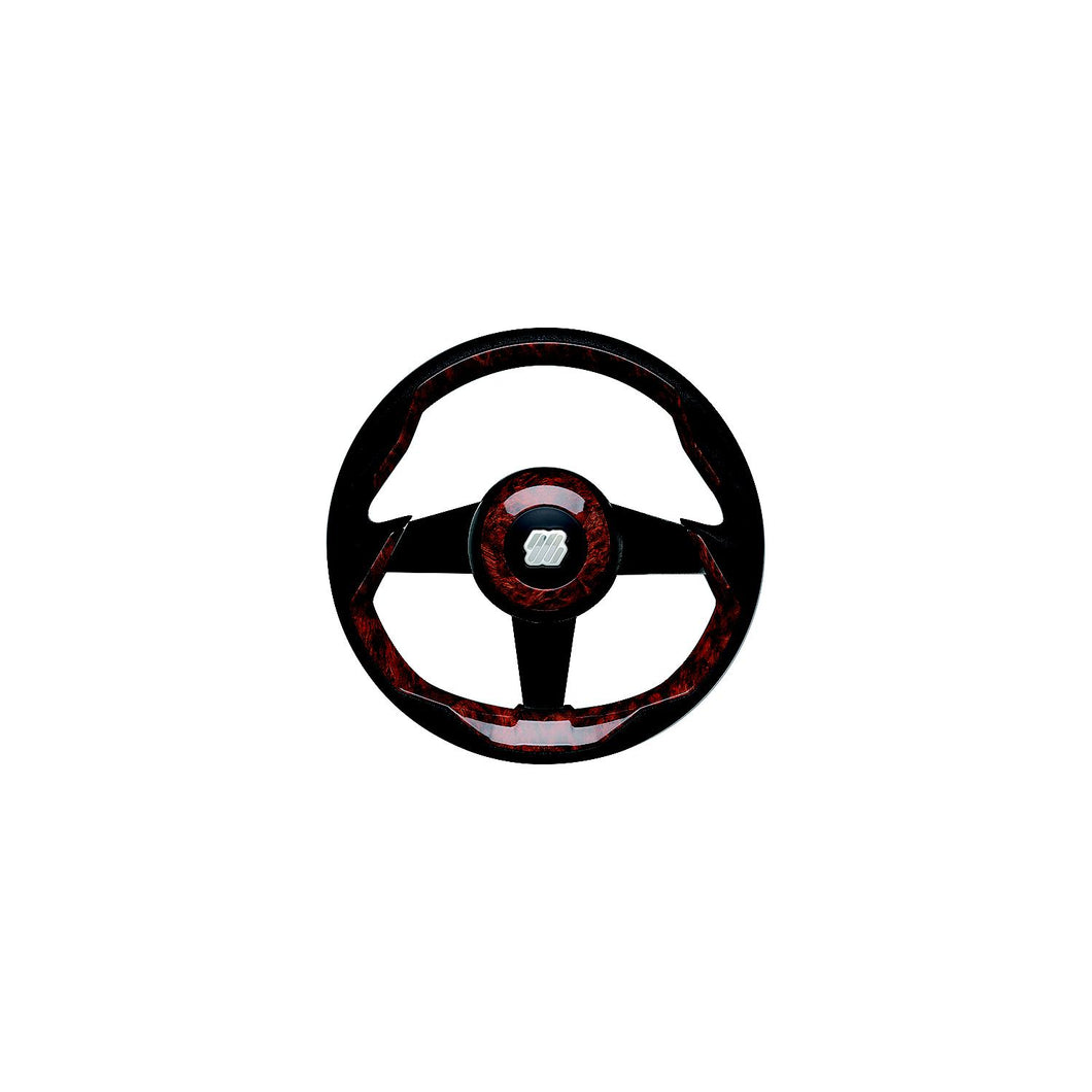 Uflex GRIMANIBRB Grimani Steering Wheel, Burlwood w/Black Spokes -Modern Boat Sales & Service