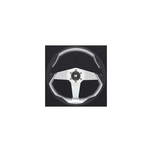 Uflex GRIMANIBSVE Grimani Steering Wheel, Black w/Silver Spokes -Modern Boat Sales & Service