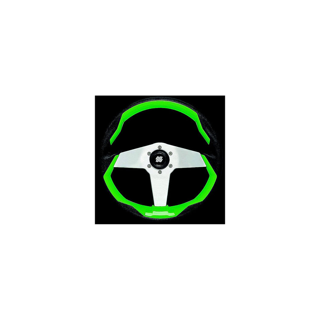 Uflex GRIMANIGS Grimani Steering Wheel, Green w/Silver Spokes -Modern Boat Sales & Service
