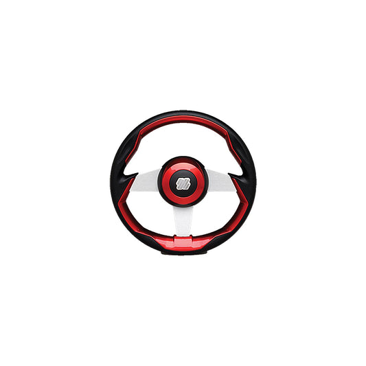 Uflex GRIMANIRS Grimani Steering Wheel, Red w/Silver Spokes -Modern Boat Sales & Service