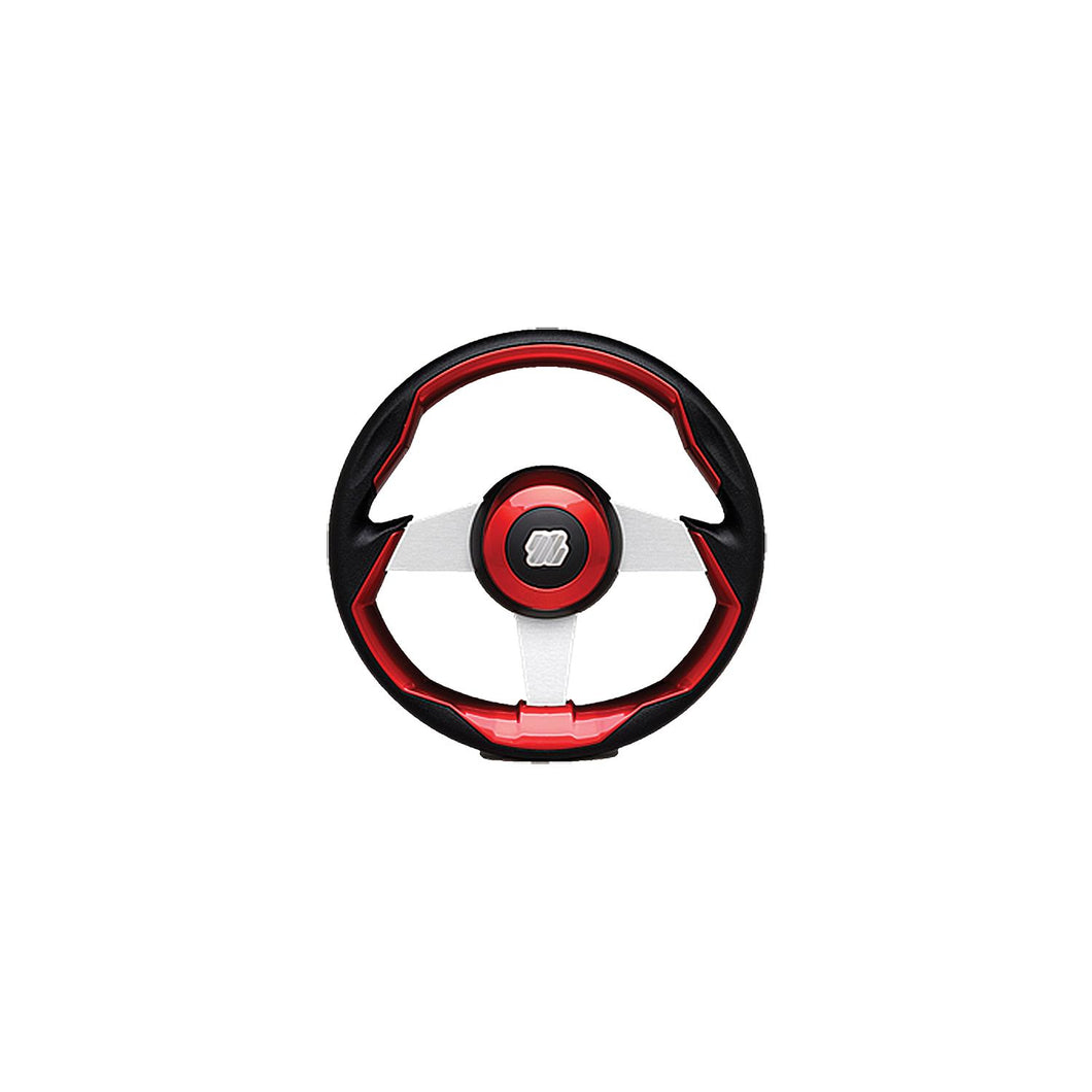 Uflex GRIMANIRS Grimani Steering Wheel, Red w/Silver Spokes -Modern Boat Sales & Service