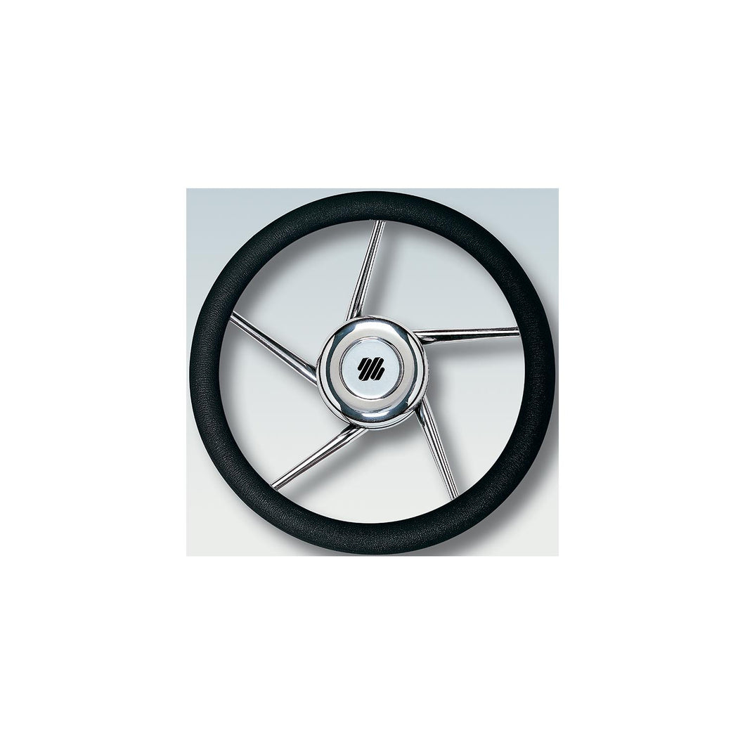 Steering Whl-Black Grip SS 5-Spk -Modern Boat Sales & Service