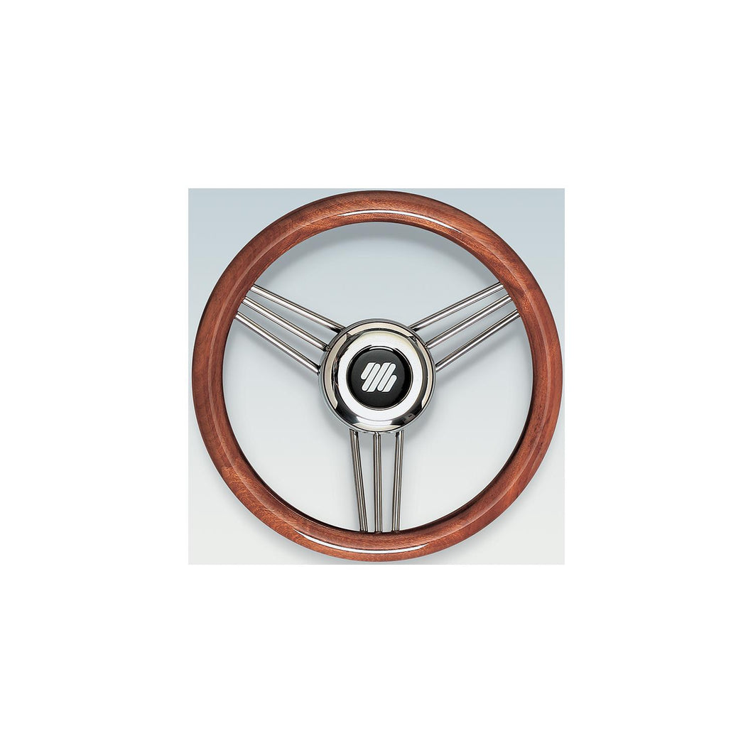 Mahogany Non-Magnetic Stainless Steel Steering Wheel -Modern Boat Sales & Service